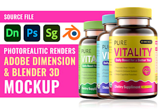 make a 3d food or protein supplement jar