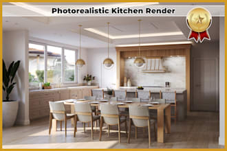 model and render a kitchen