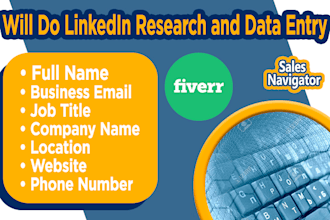 do linkedin research and data entry