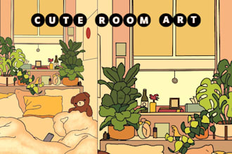 draw aesthetic lofi style or cute art