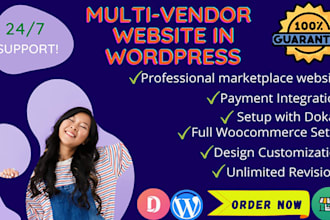 build multi vendor ecommerce marketplace website or online store in wordpress