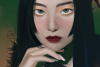 draw semirealistic fanart for you