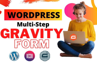 create gravity form, multi step form, and contact form