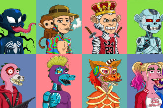 make unique nft art 2d collections with 100, 1k, 10k nfts