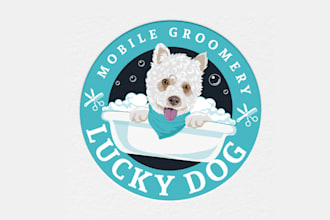design sleek dog logo design for a mobile groomer
