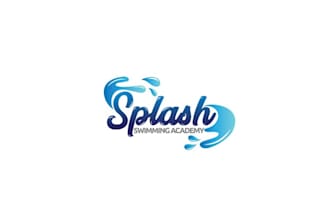 design splash swimming academy logo
