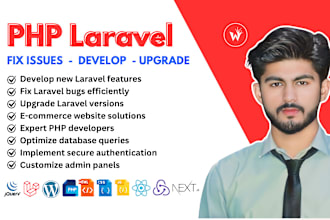 fix bugs, integrate API, and develop PHP laravel application
