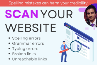 scan your website for typos, spelling, and broken links