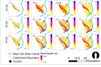 do gis spatial analysis, flood inundation mapping