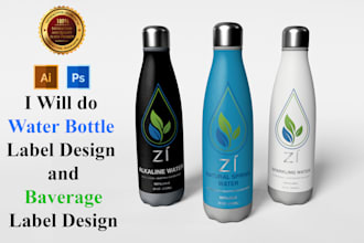 design water bottle label juice beverage bottle label design