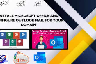 install ms office, configure outlook email, setup onedrive
