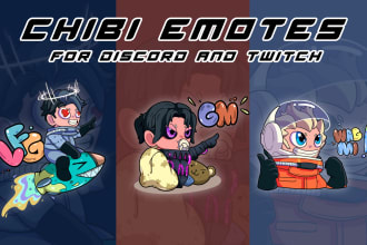 make chibi emotes  for twitch stream and discord community