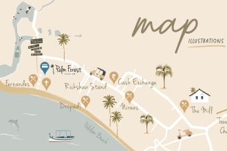 design a fun, informative illustrated map, custom made for you