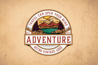 create a vintage logo with art nouveau illustration