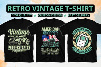 create a retro vintage t shirt design for your brand