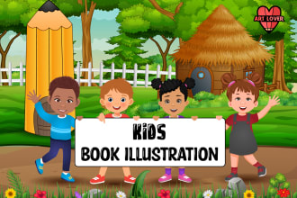 do professional children book illustrations and cover design