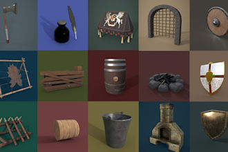 do 3d props and assets for games blender , unity , roblox
