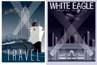 do an art deco illustration contact me before making an order