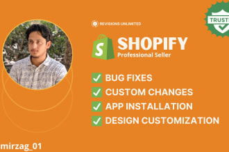 do custom shopify coding and fix shopify bugs