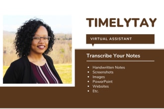 transcribe handwritten notes or scanned notes