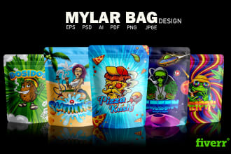 design unique weed pouch, mylar bags and package designs