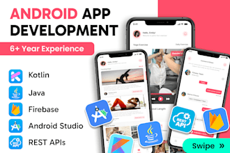 develop android app in kotlin or java using android studio