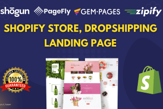 design shopify ecommerce website landing page by pagefly shogun or gempages