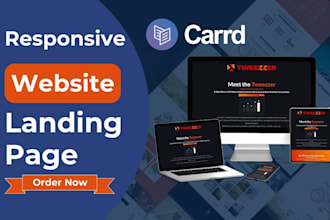 design modern, minimalistic and responsive carrd landing page, website