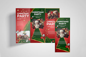 design christmas flyer, tri fold, bi fold, brochure