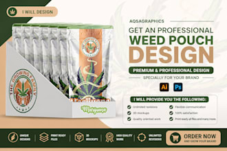 design professional weed pouch, mylar bag, cbd products