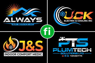 design plumbing heating hvac cooling and air conditioning logo