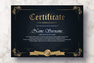 professional award, and gift certificate design gig