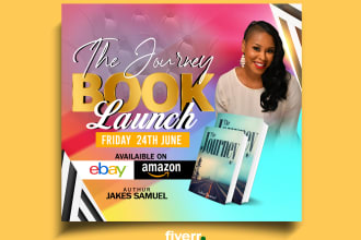 do post card, book cover, book launch, amazon kpd or church flyer