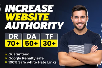 increase domain rating ahrefs DR 70 domain authority moz da tf with SEO backlink