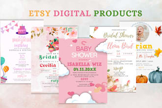 setup etsy shop, design etsy digital products, digital planner, product listing