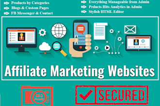 design and develop affiliate products listing website