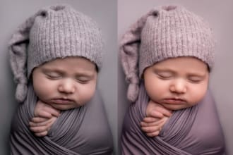 retouch newborn baby, maternity photo professionally