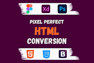 convert figma to html psd to html xd to html css bootstrap 5