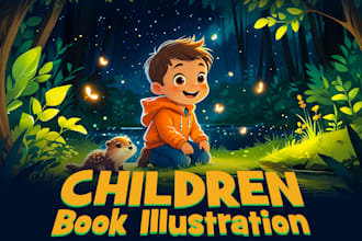 create magical children book illustration and cover design