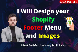 do fix and design shopify footer menu and images