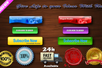 make web buttons , seal designs , elegant headers
