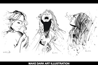 make a dark art illustration