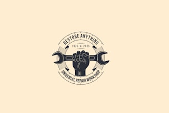 make cleaning, home improvement and maintenance logo for you