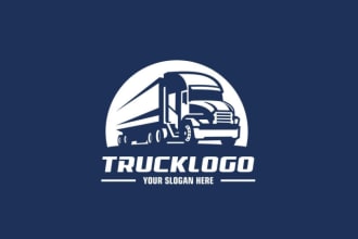 create trucking transport logistics and towing truck logo