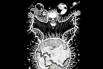 make manual dark art illustration pointillism