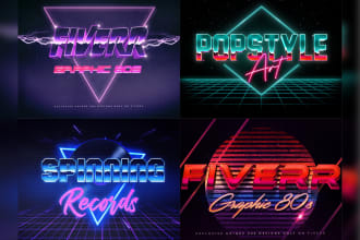 do synthwave 3d 80s logo in gold and metallic chrome effects