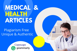 write health nutrition and medical articles and blogs as a doctor