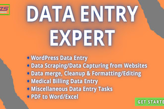 do excel data entry, data collection, web research, finding email addresses