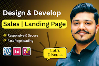 build wordpress landing page design using elementor pro