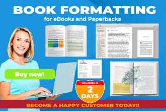 do book formatting for kindle ebook and kdp paperback, lulu, ingramspark